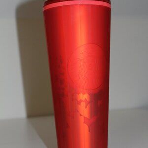 Starbucks Valentines Day 2022 Limited Edition Hearts Dome Tumbler Cup Matte Red
